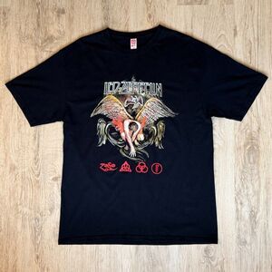 Led Zeppelin Angel Graphic T-Shirt Black Comfort Tag Size L Vintage Style